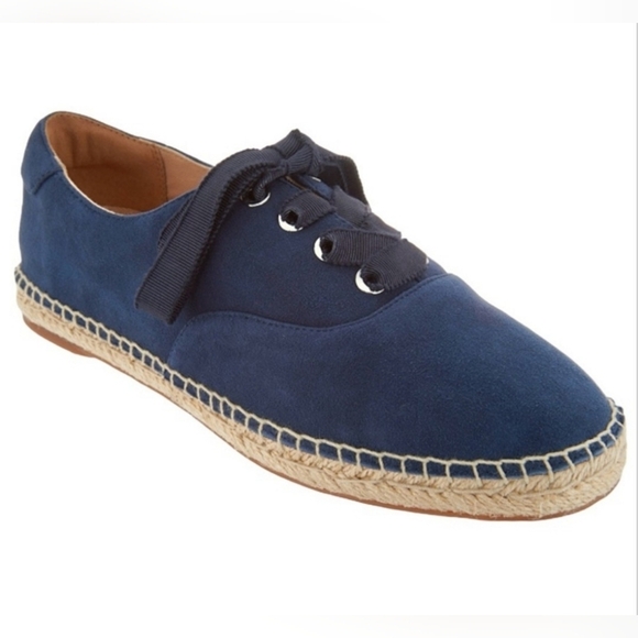 Vionic Lace Up Espadrille Flats Coast Sandy Suede Orthotic In Blue Size 7.5 - Picture 16 of 16